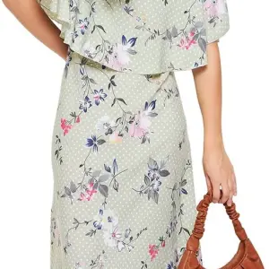 Floral Polka Cape Midi Dress